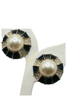 Vintage Donald Stannard Faux Mabe’ Pearl Earrings